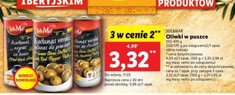 Lidl Oliwki zielone nadziewane papryką sol&mar oferta