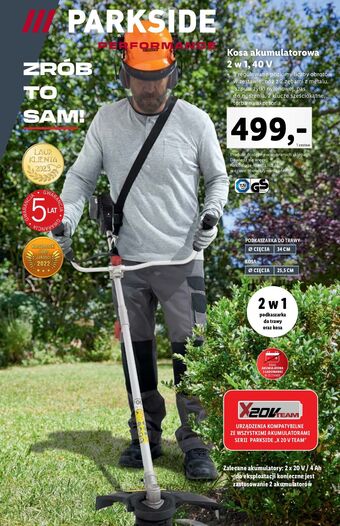 Lidl Kosa akumulatorowa 2w1 40v parkside oferta