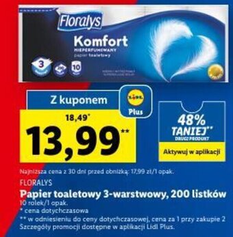 Lidl Floralys Papier toaletowy, 200 listków oferta