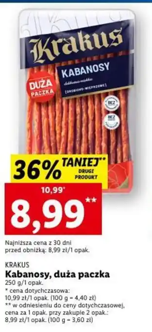 Lidl Krakus Kabanosy 250g oferta