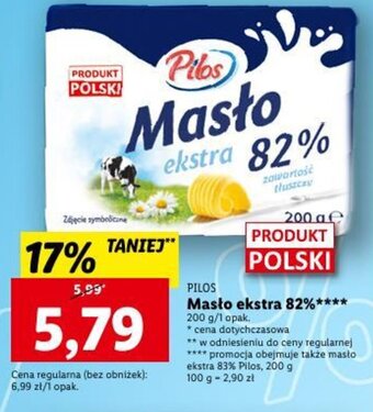 Lidl Pilos Masło ekstra 82% 200g oferta