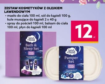 Dealz Zestwa w pudełku z olejkiem lawendowym: masło do ciała 100 ml + sól kapieli g kule musujące 2x 40 land of nod oferta