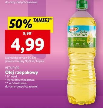 Lidl Olej rzepakowy vita d'or oferta