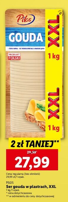 Lidl Ser gouda plastry pilos oferta