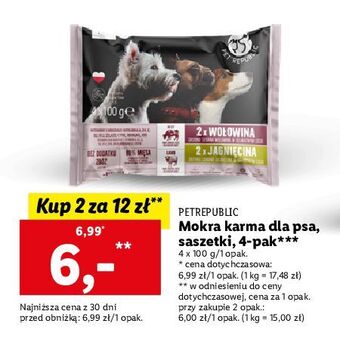 Lidl Karma dla psa wołowina + jagnięcina pet republic oferta