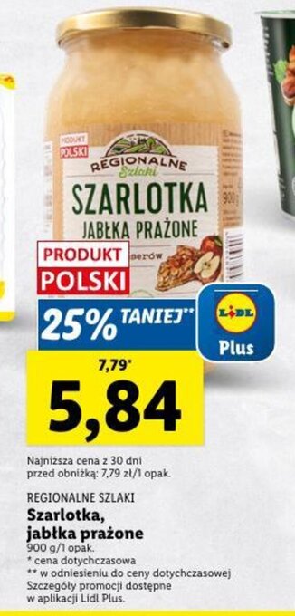 Lidl Regionalne Szlaki Szarlotka, jabłka prażone 900g oferta