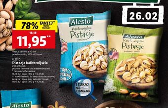 Lidl Pistacje kalifornijskie prażone i solone alesto oferta