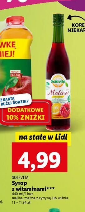 Lidl Syrop wiśnia solevita oferta