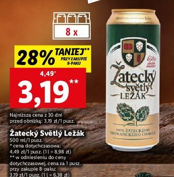Lidl Piwo zatecky svetly lezak oferta