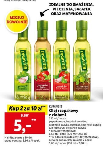 Lidl Olej papryka ostra bazylia pomidor kujawski ze smakiem oferta