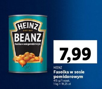 Lidl Fasolka w sosie pomidorowym heinz oferta