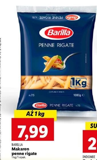 Lidl Makaron penne rigate barilla oferta