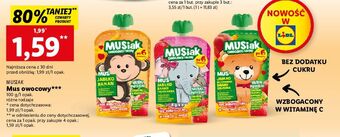 Lidl Mus jabłko brzoskwinia banan gruszka musiak oferta