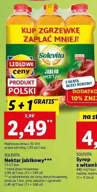 Lidl Nektar jabłko solevita oferta