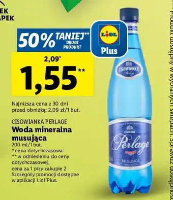 Lidl Woda musująca cisowianka perlage oferta