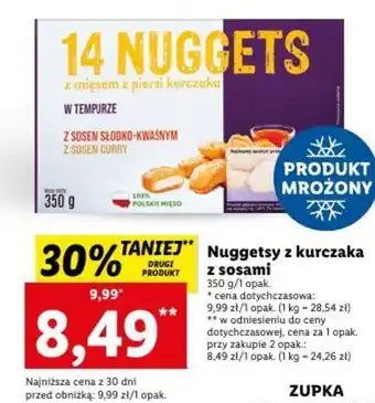 Lidl Nuggetsy z kurczaka z sosami 350g oferta