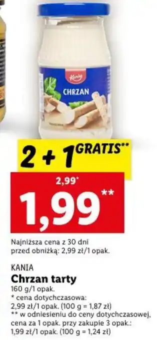 Lidl Kania Chrzan tarty 160g oferta