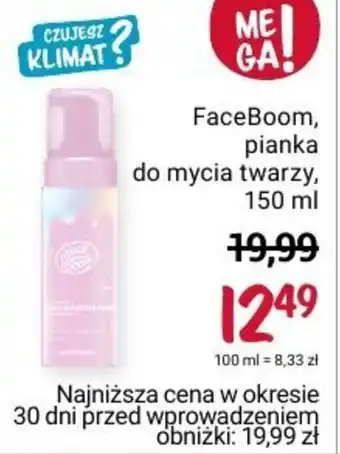 Rossmann FaceBoom pianka do mycia twarzy 150ml oferta