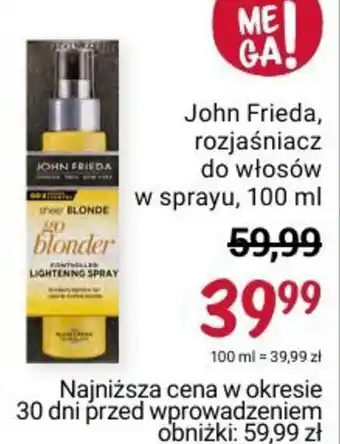 Rossmann John Frieda rozjaśniacz do włosów w sprayu 100ml oferta