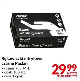 Makro Peclan rękawiczki nitrylowe czarne 100szt oferta