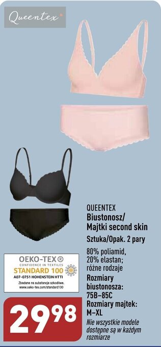 ALDI Queentex Biustonosz/majtki second skin oferta