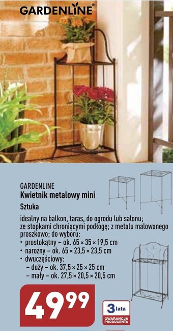 ALDI Gardenline Kwietnik metalowy mini oferta