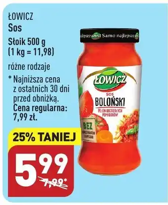 ALDI Łowicz Sos różne rodzaje słoik 500g oferta