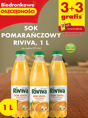 Biedronka Riviva Sok pomarańczowy 1l oferta