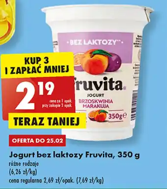 Biedronka Fruvita Jogurt bez laktozy 350g oferta