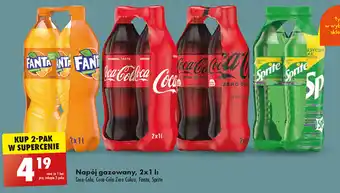 Biedronka Coca-Cola, Coca-Cola Zero, Fanta, SpriteNapój gazowany 2x1l oferta