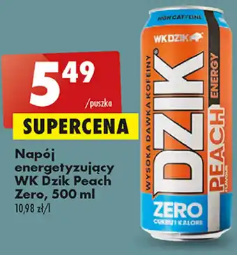 Biedronka WK Dzik Peach Zero Napój energetyzujący 500ml oferta