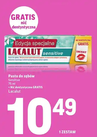 Intermarche Pasta do zębów Lacalut Sensitive plus nić dentystyczna gratis oferta