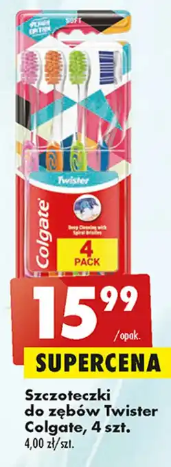 Biedronka Colgate Szczoteczki do zębów Twister 4szt. oferta