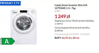 RTV EURO AGD Candy smart Inverter Slim CS4127TXME/1-S oferta