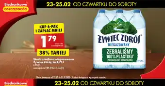 Biedronka Żywiec Zdrój Woda źródlana niegazowana 6 x 1,75l oferta