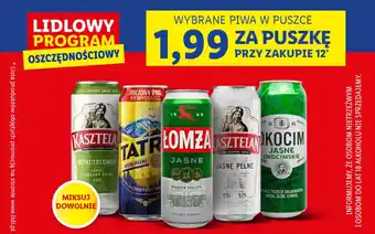 Lidl Wybrane piwa w puszce przy zakupie 12 oferta