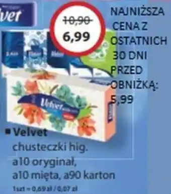Drogeria alicja Velvet chusteczki hig oferta