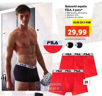 Lidl Bokserki męskie FILA 2 pary oferta