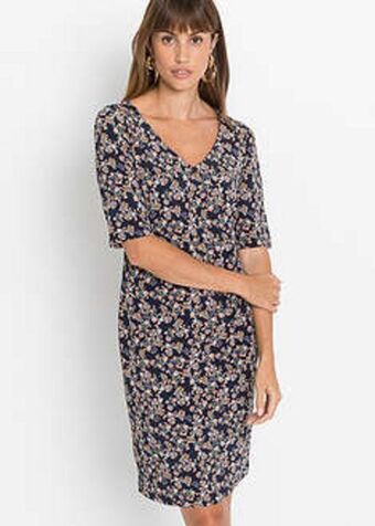 BonPrix Sukienka w roślinny wzór oferta