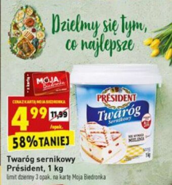 Biedronka Twaróg sernikowy President 1kg oferta