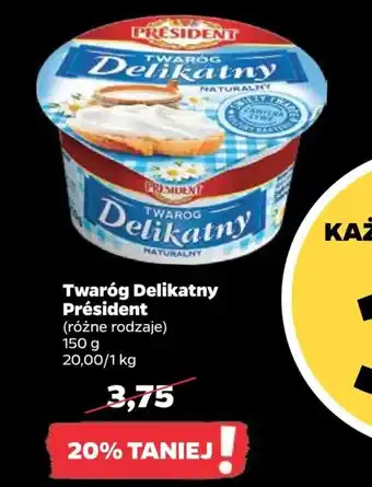 Netto President Twaróg delikatny 150g oferta