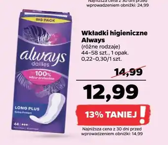 Netto Wkładki higieniczne always oferta