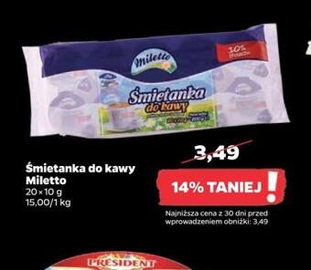 Netto Śmietanka do kawy miletto oferta