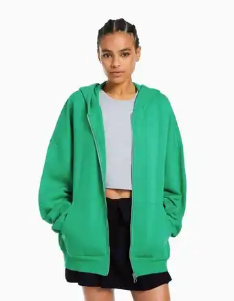 Bluza oversize z kapturem i zapięciem na suwak