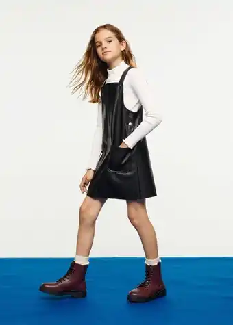 MANGO Sukienka ze sztucznej skóry na szelkach oferta