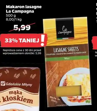 Netto La Campagna Makaron Lasagne 500g oferta