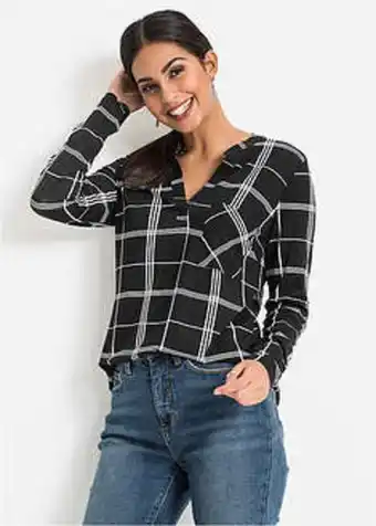 BonPrix Długi shirt w kratę oferta
