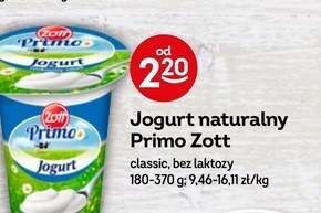 Żabka Zott primo jogurt naturalny 180 g oferta