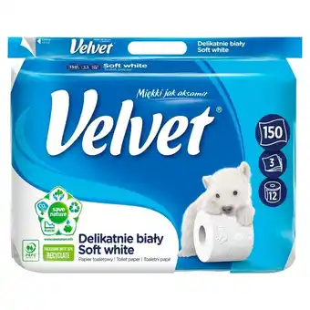 Żabka Velvet delikatnie biały papier toaletowy 12 rolek oferta