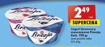 Biedronka Jogurt mascarpone z czarną porzeczką zott finezja oferta